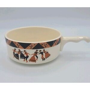 Vintage Lee Bates Albuquerque  Handled Soup Chili Bowl Western Dance